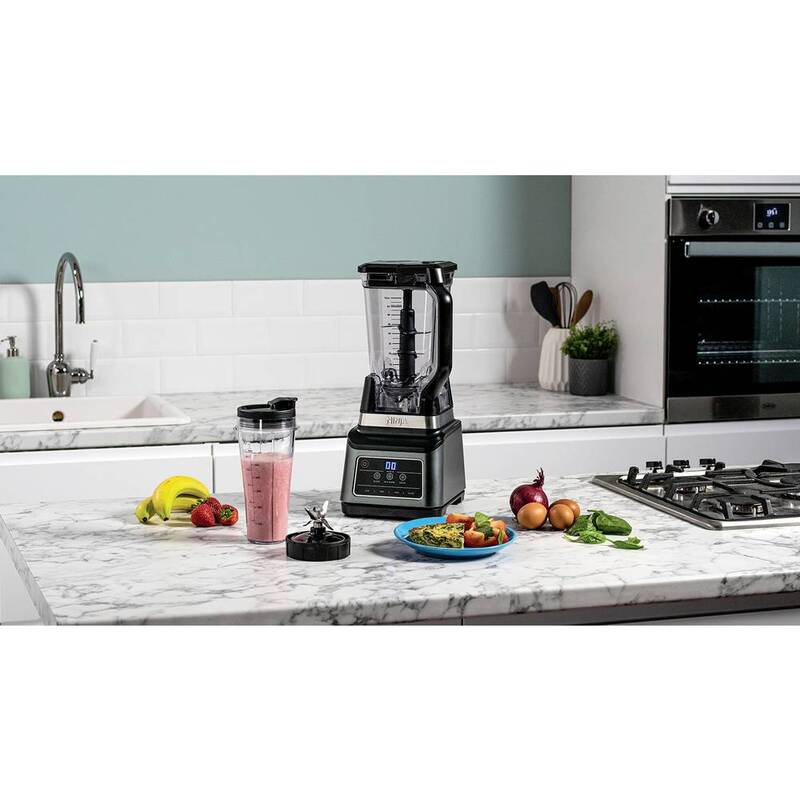 Ninja Standmixer Mixer 1200W 2,1 L AUTO-IQ Schwarz Grau Küchenhelfer 3 Stufen - 0622356235020