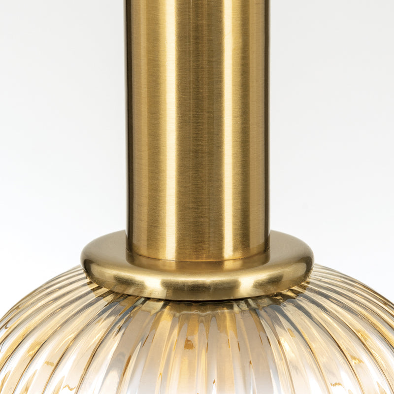 Orion Pendelleuchte Carneval Hängelampe dimmbar amber Ø14cm Glas altmessing - 9003090277797