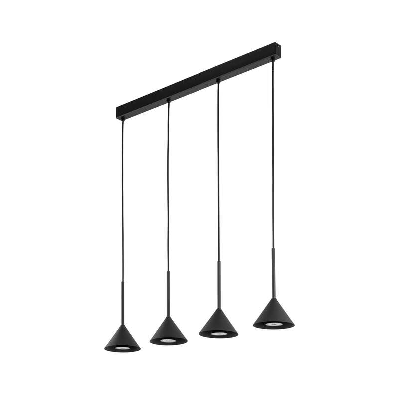TK-Lighting Hängeleuchte Cono Mini 4-flammig LED Pendelleuchte dimmbar schwarz - 5906135103058