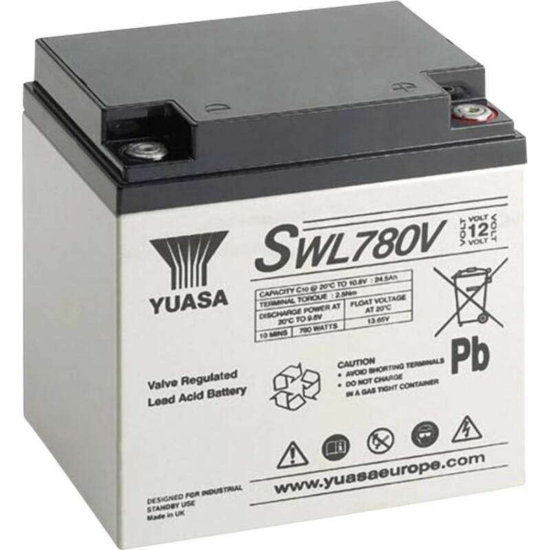 Yuasa Bleiakku SWL780V 12V 28.8Ah AGM wartungsarm M5-Schraubanschluss Akku - 2050003929165