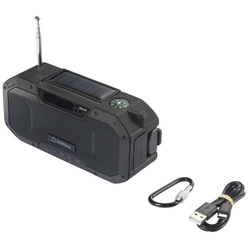 Renkforce RF-CR-300 Outdoorradio Radio UKW MW Notfallradio Bluetooth Solarpanel - 4064161228044