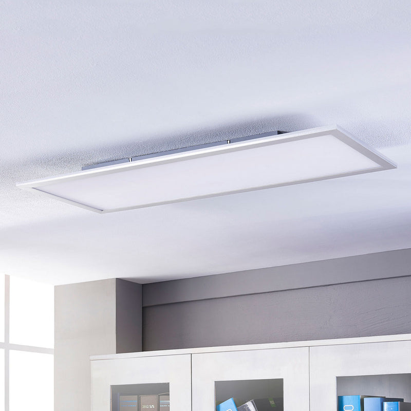 Lindby LED-Panel Livel dimmbar CCT 120x30cm Fernbedienung silber weiß 36W - 4251096528435