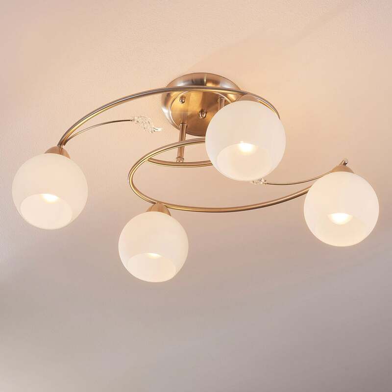 Lindby Deckenleuchte Svean 4-flammig LED Lampe dimmbar weiß Nickel 42,5cm - 4251096517231
