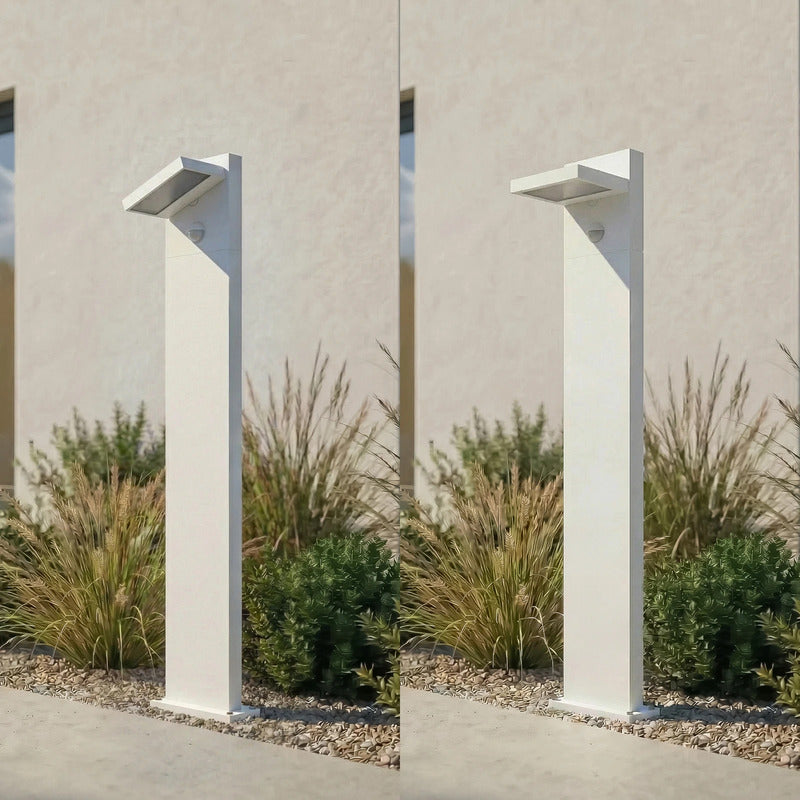 Lucande Wegeleuchte Gartenleuchte Silvan LED Pollerleuchte mit Sensor weiß 100cm - 4255830907128
