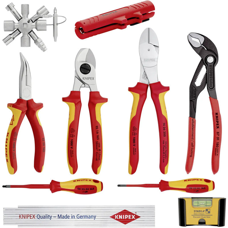 Knipex Zangen-Set 10teilig Kombizange Kabelschneider Wasserpumpenzange - 4003773084693