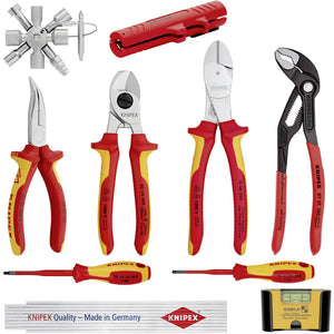 B-Ware Knipex Zangen-Set 10teilig Kombizange Kabelschneider Wasserpumpenzange