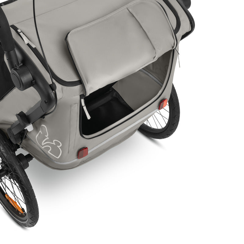 Hauck Fahrradanhänger Bike n Walk Duo Zweisitzer grau faltbar für 2 Kinder - 4007923515082