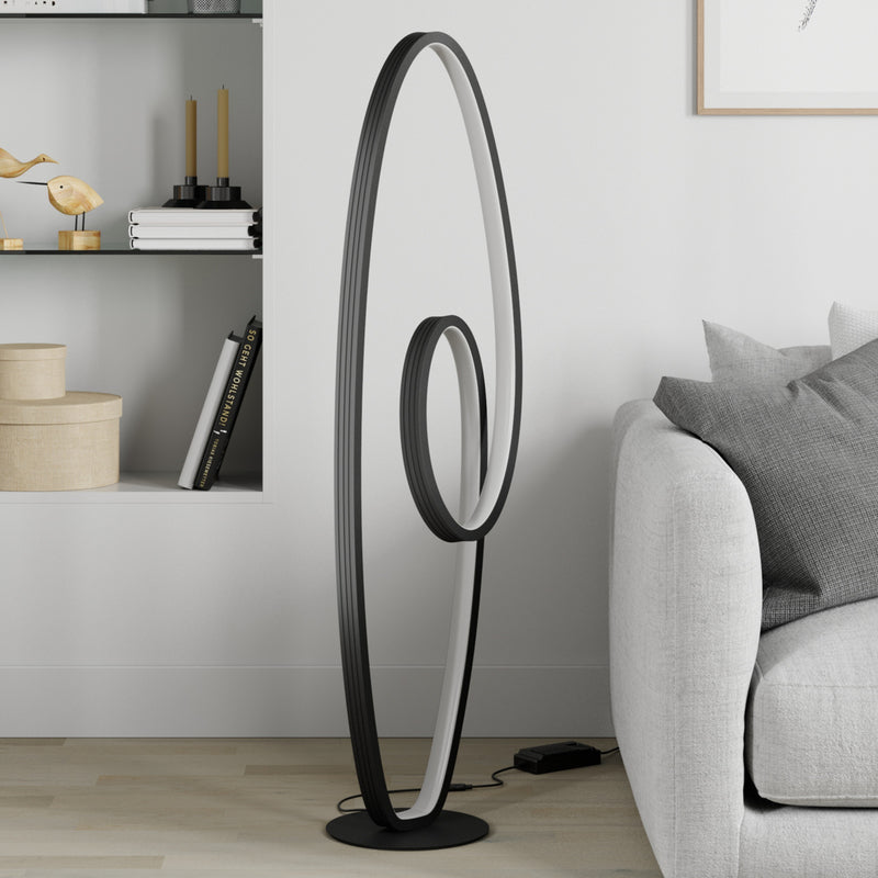 Lucande Stehleuchte Bronwyn LED dimmbar anthrazit Aluminium 122cm 32W 3200Lumen - 4251096572315