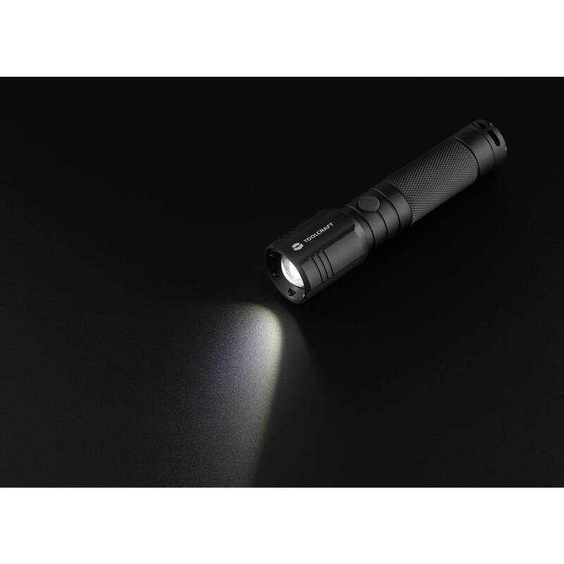 TOOLCRAFT Taschenlampe 300 LM Aluminium schwarz IP54 mit Zoomfunktion - 4064161225104