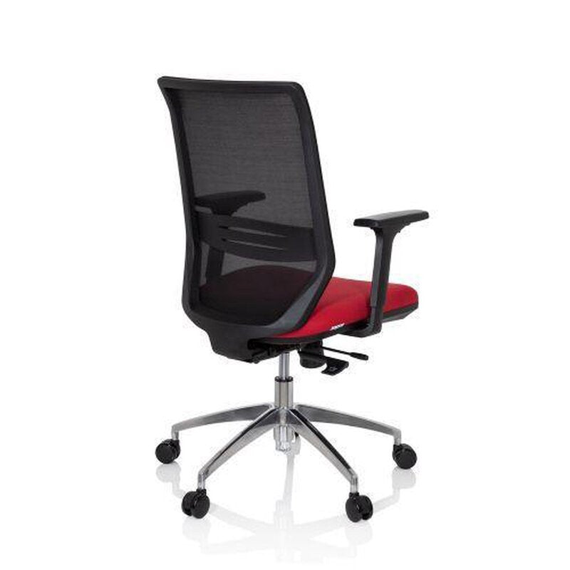 hjh OFFICE Profondo Bürostuhl Drehstuhl Schwarz Rot Stoff Netzgewebe Ergonomie - 4251084676926