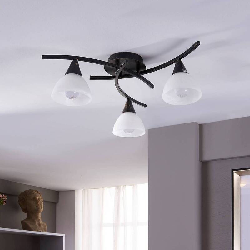 Lindby Deckenlampe Della Hängeleuchte Lampe Leuchte dreiflammig E14 schwarz g482 - 4251096521948