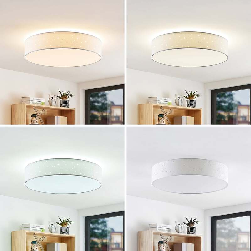 Lindby Deckenlampe Ellamina LED Leuchte dimmbar mit Fernbedienung weiß Ø60cm - 4251096586633