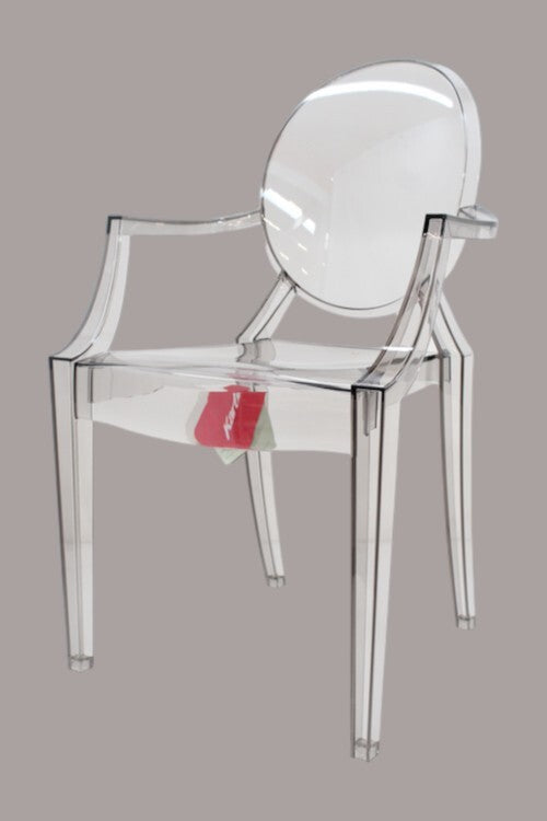 Kartell Louis Armlehnstuhl rauchgrau transparent Designerstuhl Stuhl Küchenstuhl - 8058967311884