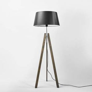 B-Ware Rothfels Thea Stehlampe Stehleuchte Standleuchte Lampe Holz grau Schirm schwarz
