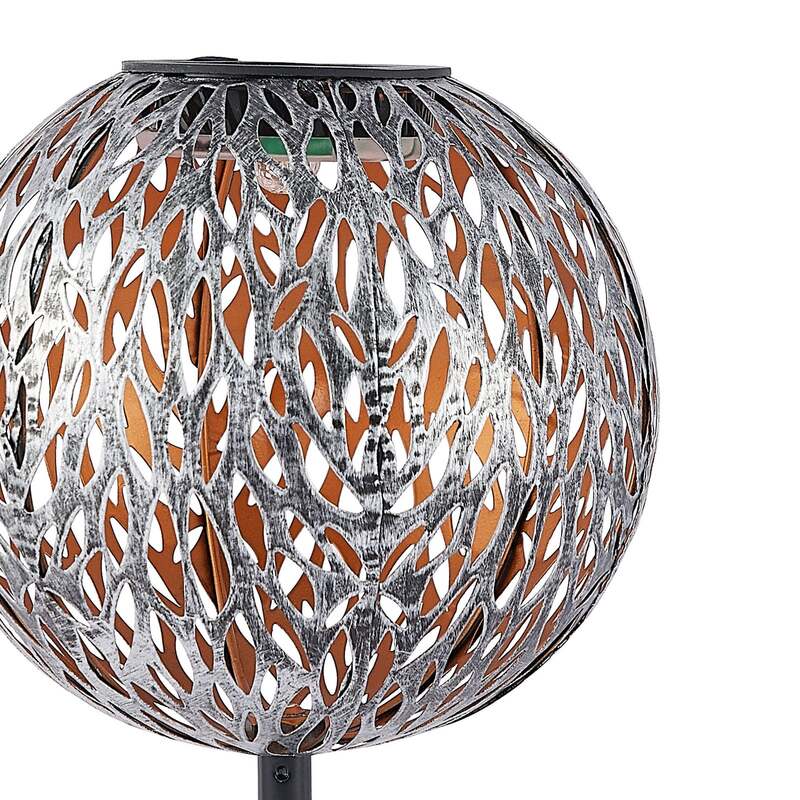 Lindby Gartenleuchte Solarleuchte Vilani LED 3er Set warmweiß IP44 54cm silber - 4251096599398
