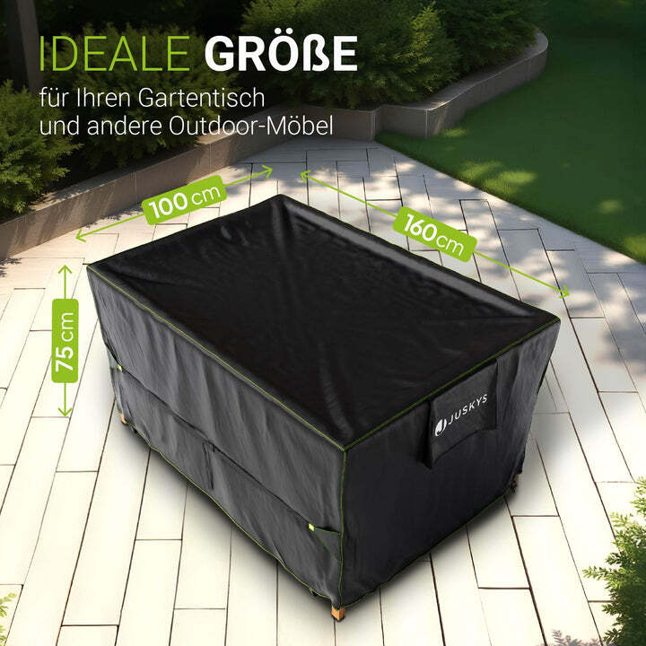 Abdeckplane wasserdicht Schutzhülle für Gartenmöbel 160x100x75 cm schwarz - 4262437184272