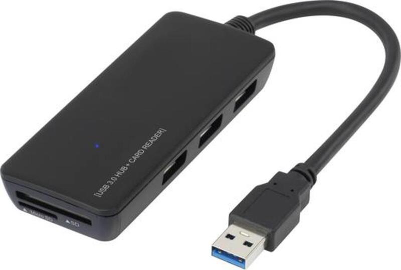 Renkforce - 3 Port USB 3.0-Hub eingebautem SD-Kartenleser USB-Hub Multiplikator - 4016138978155