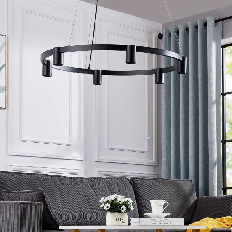 Arcchio Leuchte Pendelleuchte Hängeleuchte Brinja schwarz Aluminium Innen 6fl - 4251911759976