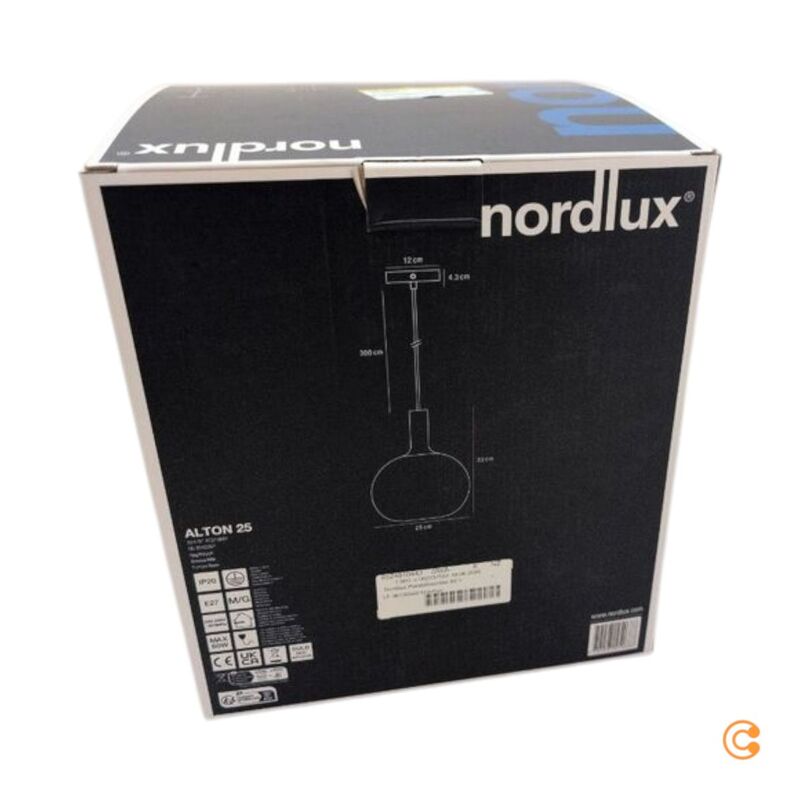 Nordlux Pendelleuchte Hängeleuchte Alton 25 E27 60W Glas Rauch 300cm Lampe - 5701581452688