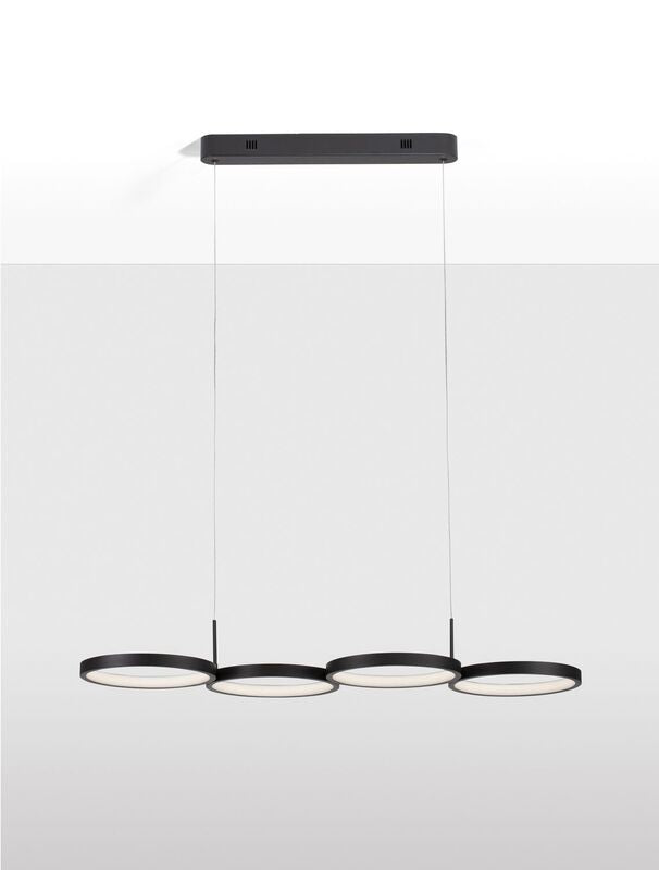 Nova Luce Pendelleuchte Hängelampe MAGNUS LED Schwarz Warmweiß dimmbar 84 cm 283 - 5212017433183