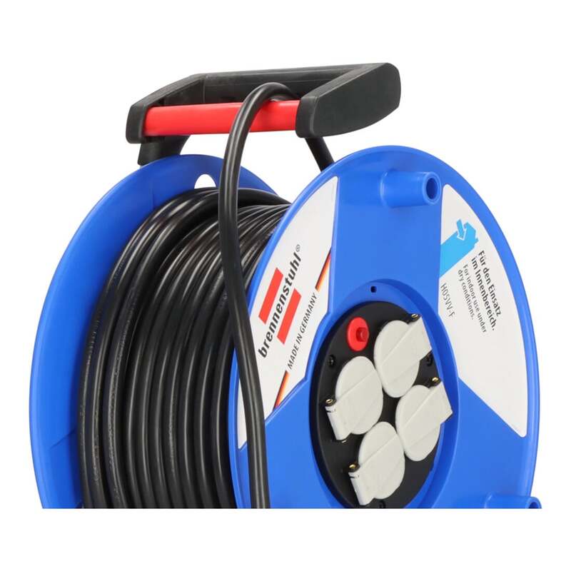 Brennenstuhl Kabeltrommel Garant 40m 4-fach Steckdose 290mm schwarz Kunststoff - 4007123141920