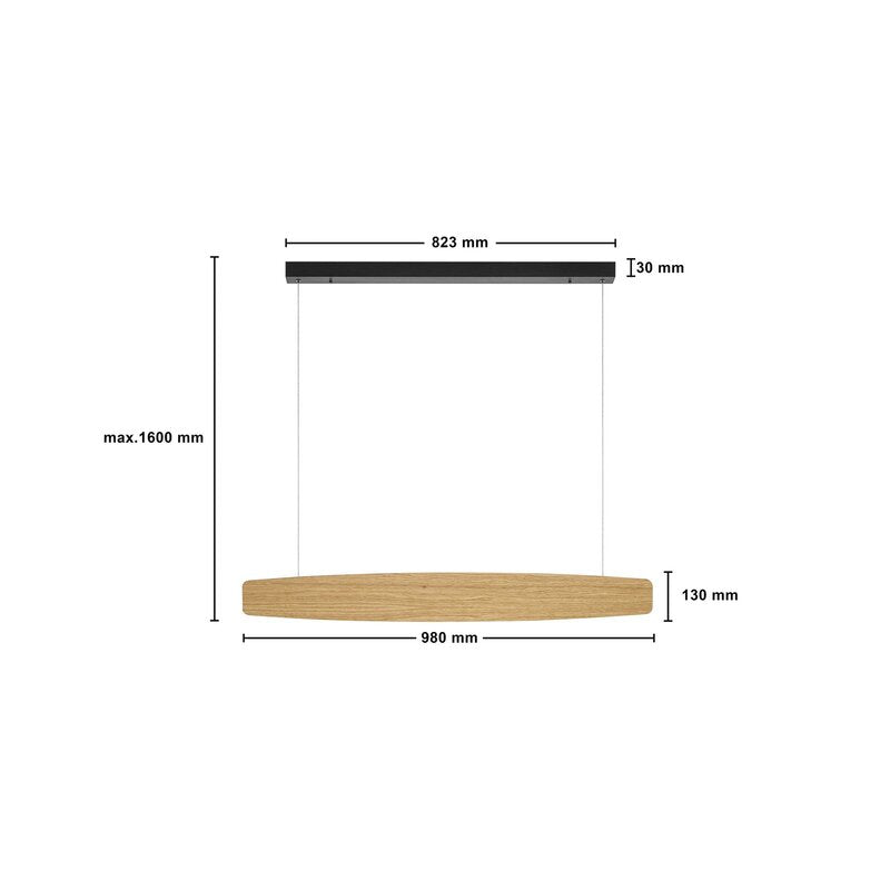 Quitani Pendelleuchte Hängeleuchte LED Holz Eiche warmweiß Esszimmer Wohnzimmer - 4251911763751