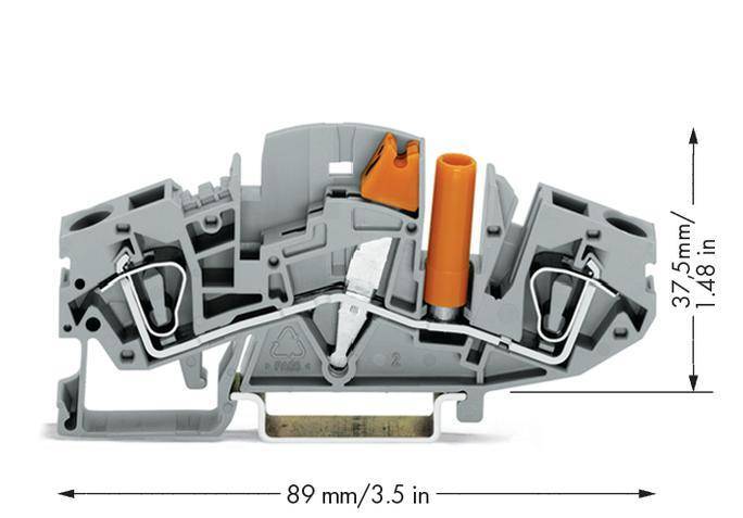 WAGO Trennklemme Verbindungsklemme 282-811 Zugfeder Belegung L Grau 8 mm 20 St - 4044918960809