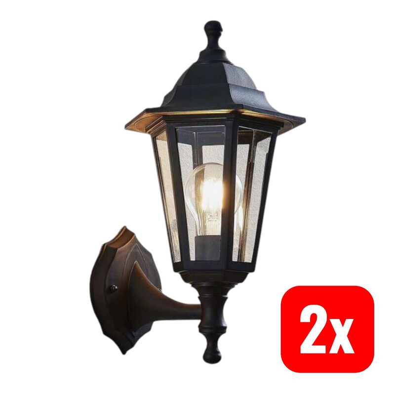 Lindby Außenwandleuchte Nane in Laternenform Wandleuchte Wandleuchte schwarz - 4251096561333