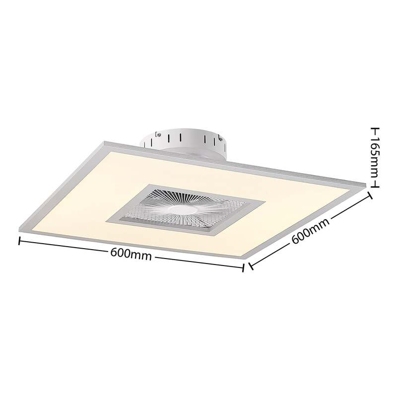 Lindby Deckenventilator Romea eckig LED Ventilator Lampe dimmbar silber 60cm - 4251911750287