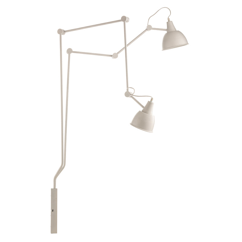 Wandleuchte 814 verstellbar 2-flammig dimmbar Wandlampe Metall weiß 90x190cm - 5904798636265