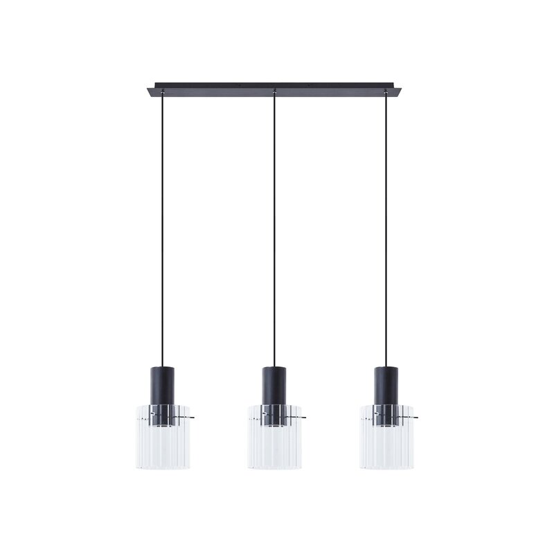 Lucande Hängeleuchte Pendelleuchte Eirian Glas 3-flammig schwarz 90 cm Lampe119 - 4251911775778