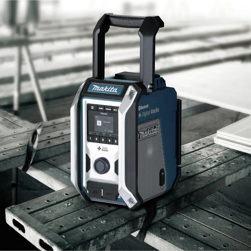 Makita Baustellenradio DMR115 DAB Bluetooth AUX spritzwassergeschützt Türkis - 0088381886949