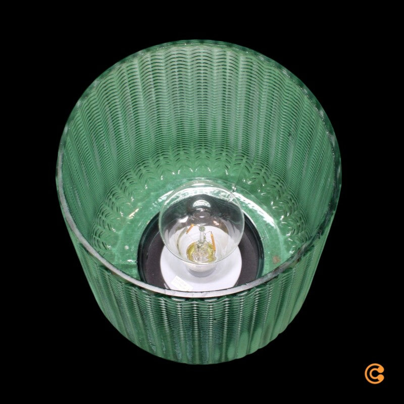 Pauleen Tischleuchte Lampe E27 LED türkis Metall Glas Batteriebetrieb Schalter - 4000870483145