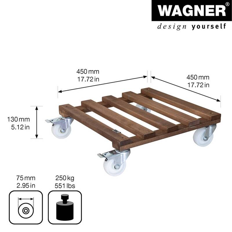 Wagner Multiroller GIGANT Tragkraft 25kg 45x45cm Multifunktionalers Rollbrett - 4001073033359