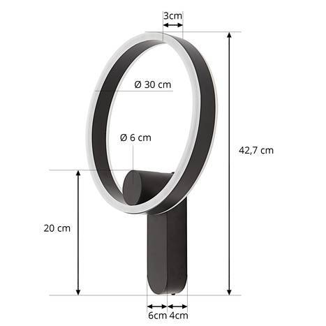 Lucande Yekta LED-Wandlampe Wandleuchte Wandlicht Leuchte LED direkt 18W schw559 - 4251911761900