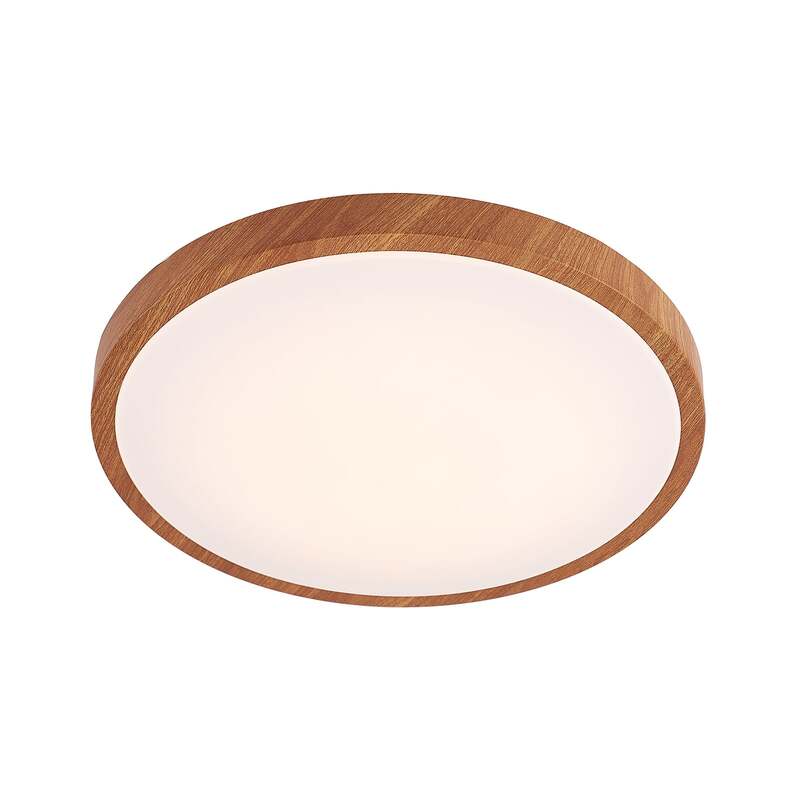 Lindby Deckenleuchte Mynte LED Lampe Leuchte warmweiß Holzoptik Ø42cm 3000K - 4251911700404