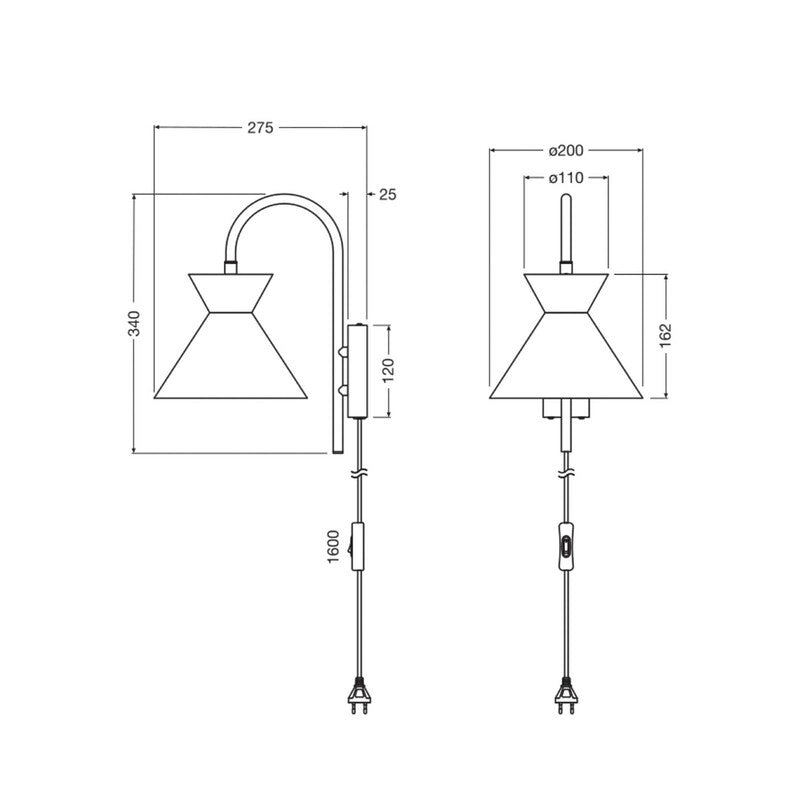 OSRAM Wandleuchte Decor Waist LED Wandlampe Lampe schwarz E27 IP20 200x275mm - 4058075846784