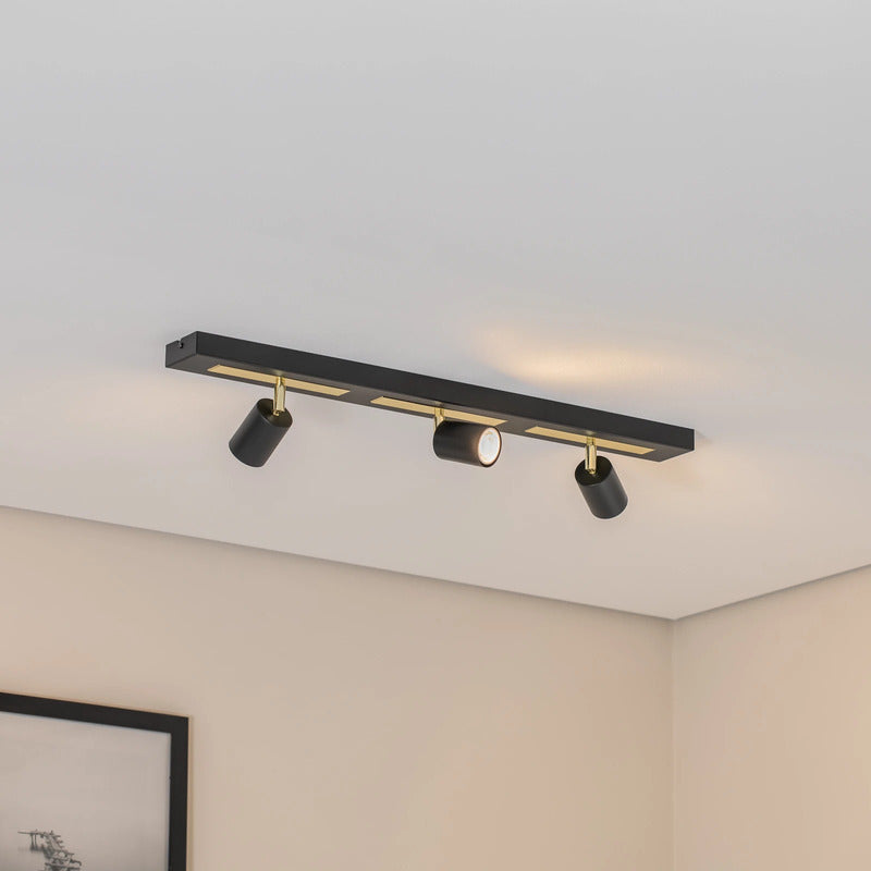 Deckenstrahler Rodez Deckenspot Strahler schwarz gold Stahl 3-flammig GU10 LED - 5907565916638