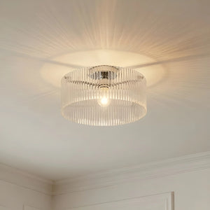 B-Ware Meritt Deckenleuchte Deckenlampe LED Lampe Leuchte chrom klar Ø40cm Glas