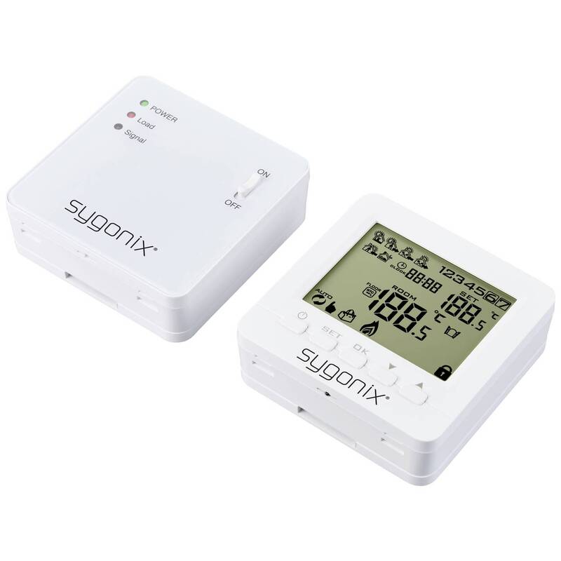 Sygonix Funk-Raumthermostat SY-5470190 Aufputz Wochenprogramm 1 St. Weiß - 4064161241609