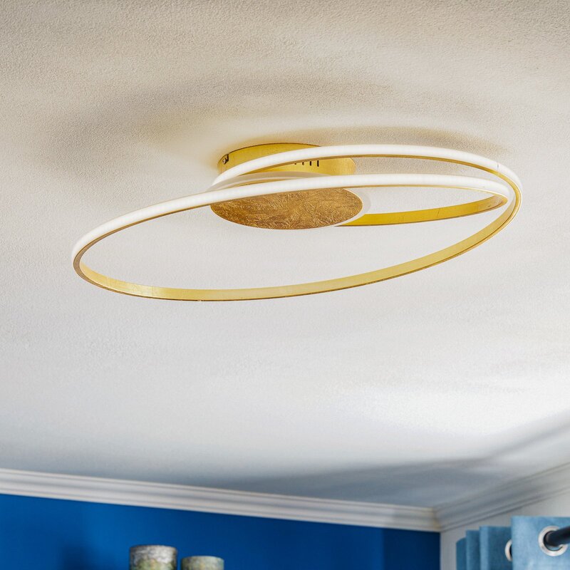 Lindby Deckenleuchte Lampe LED gold Aluminium Dorle Wohnraumbeleuchtung rund177 - 4251911746617