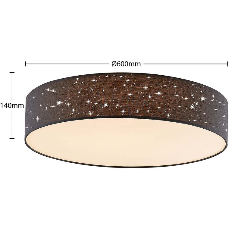 Lindby Deckenlampe Ellamina LED Lampe dimmbar anthrazit Ø60cm mit Fernbedienung - 4251096586602