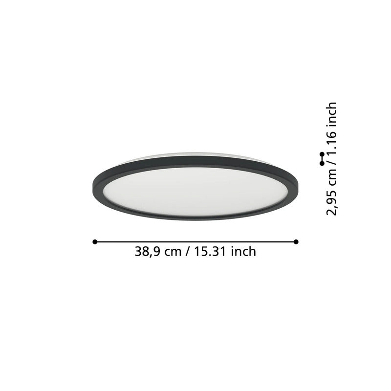 EGLO connect Deckenlampe Rovito-Z LED dimmbar schwarz RGB Farbwechsel Ø39cm - 9008606329717