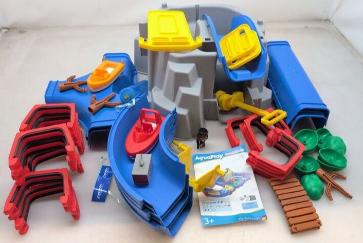 AquaPlay Wasserbahn MountainLake Spielset mit Booten und Tierfiguren für Kinder - 7313400015424
