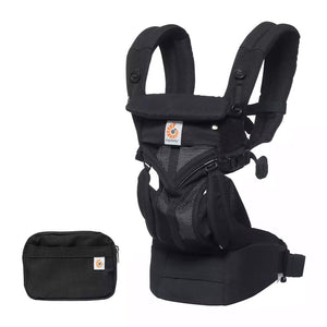 B-Ware Ergobaby Babytrage Omni 360 Cool Air Mesh Onyx Black für Neugeborene ab Geburt