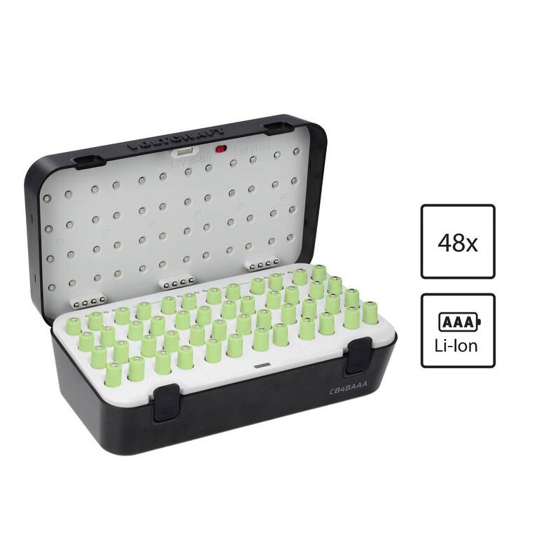 Voltcraft Rundzellen-Ladegerät NiMH LiIon für 48 Micro AAA Akkus 15V 250mA - 4064161482286