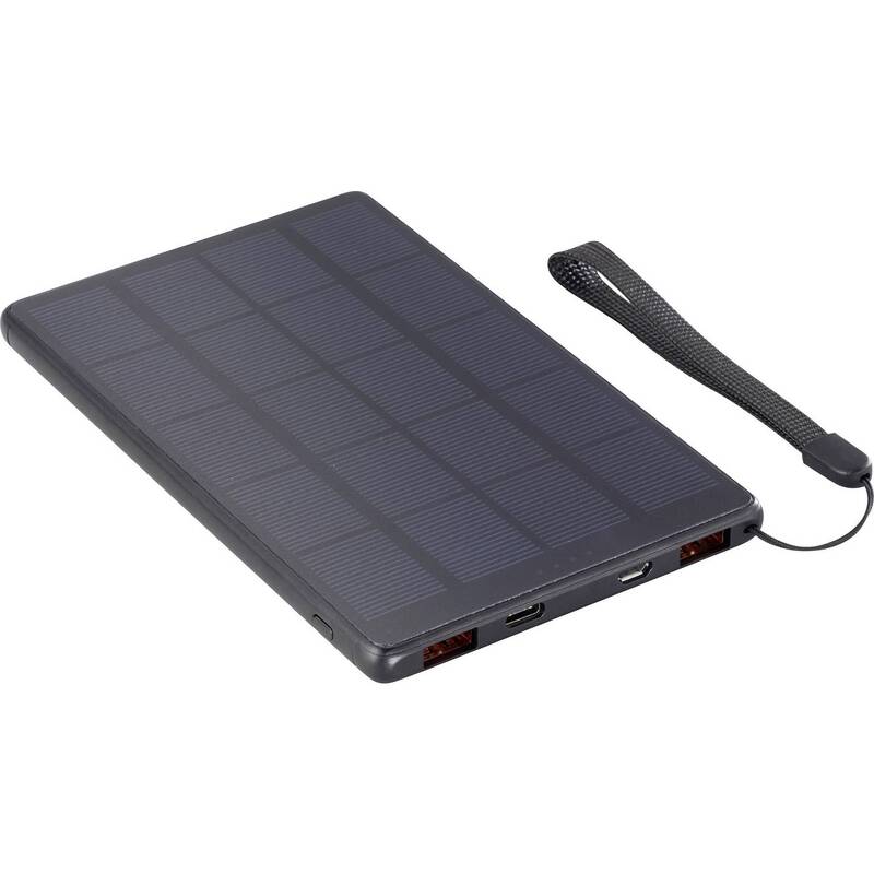 Voltcraft Solar Powerbank 10000 mAh Akku Ladegerät USB PD schwarz LiPo 2xUSB - 4064161151175