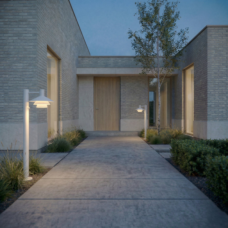 Lucande Wegeleuchte Gartenleuchte Montaro LED Pollerleuchte mit Sensor weiß - 4255830908699