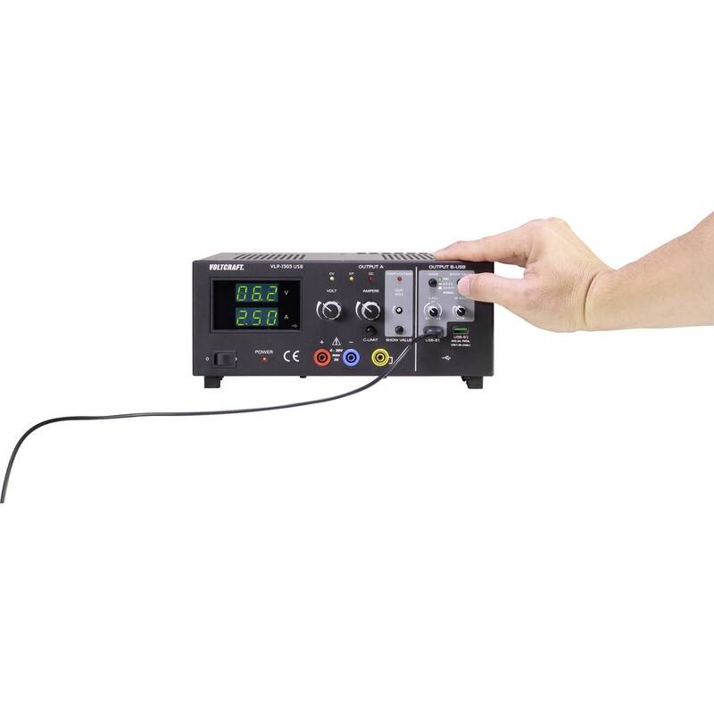 VOLTCRAFT Labornetzgerät VLP-1303 USB 0-30V 0.01-3A 123W 3 Ausgänge OVP Gerät - 4053199518708