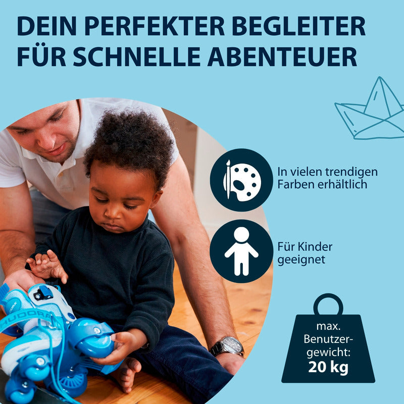 HUDORA Rollschuh My First Quad cyan für Kinder Gr. 26-29 verstellbar - 4005998220719